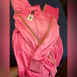 GSUWOO Pink Diamond Sweatsuit Size Large, BRAND NEW
